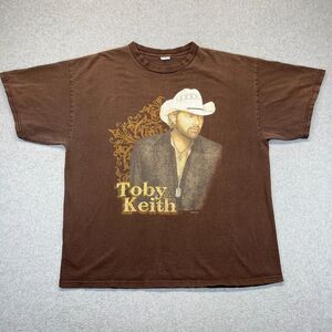 Toby Keith Biggest & Baddest Tour T-Shirt Men’s XL Brown 2008 Concert Tee Y2K
